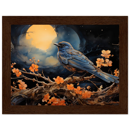 Bird with glowing Moon background