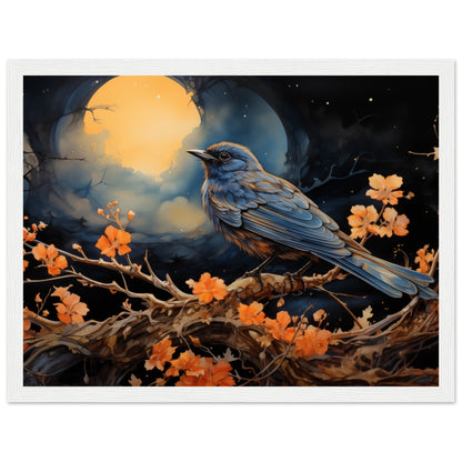 Bird with glowing Moon background